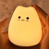 1pc Cute Kitten Shaped Soft Silicone Touch Color-changing Light Sleep Night Light 7-color-changing for Kid Room Bedroom Reading