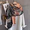 Новый имитация кашемира персонализированный стиль масляной живописи уменьшающий возраст печатный шарф осень и зима модный теплый шарф шаль