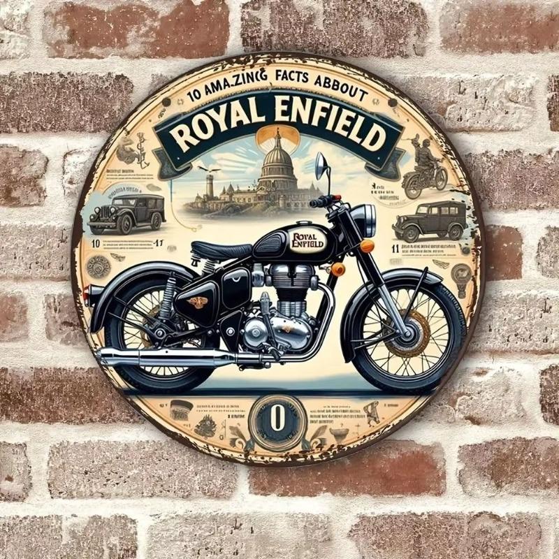 Witch Broom Halloween Sign, Round Aluminum Wall Plaque 20x20cm