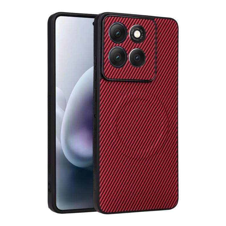 Precise-Cutout Carbon-Fiber-Texture Vegan-Leather Phone Case For Motorola Edge 50 Fusion 5G, PU TPU Anti-Scratch Lightweight Protective Cover