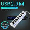 7-портовый USB-хаб с индивидуальными переключателями - Разветвитель для расширения хаба