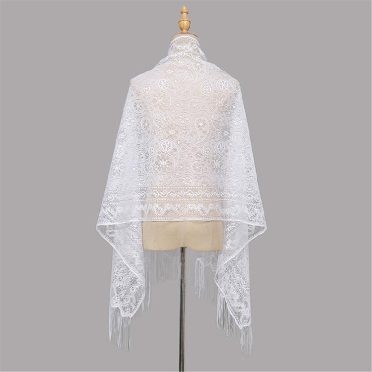 Формальное мероприятие Кружевной шарф Ажурная шаль Накидка для женщин с кисточками Дизайн Удобная Дышащая Платье Накидка на плечи
