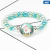 12 Styles Rainbow Unicorn Glass Beads Bracelets & Bangles For Kids Girls Party Accessories Gifts