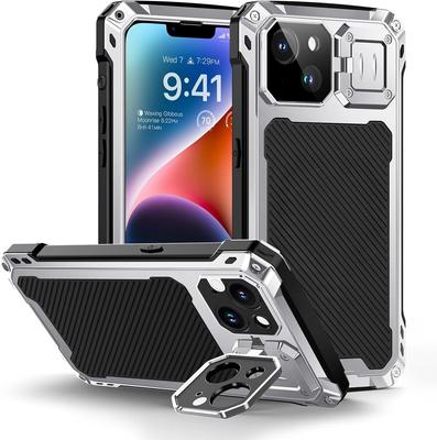 Для iPhone 14 Pro Max 15 16 Plus Алюминиевый Металлический Бронированный Магнитный Чехол для Телефона Подставка для Камеры Защита Экрана Ударопрочный Чехол повышенной прочности