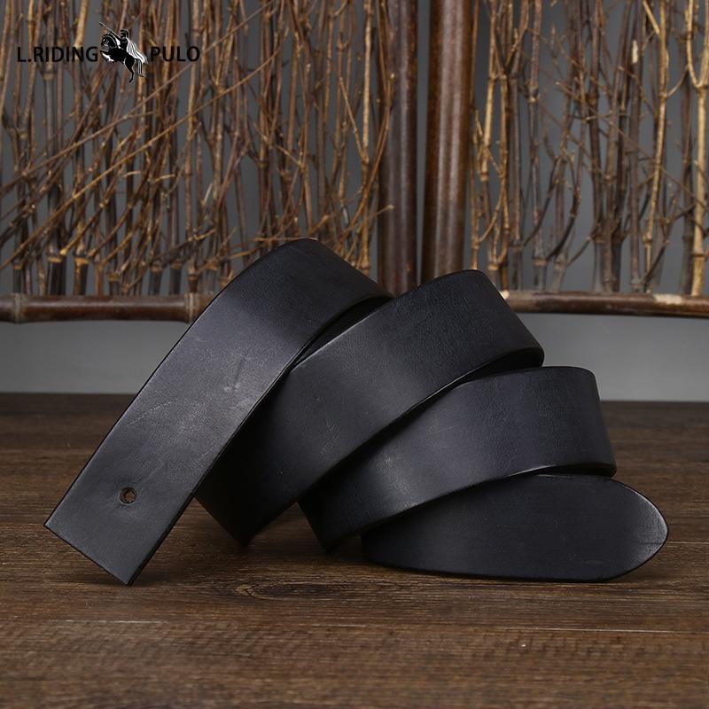 Кожаный ремень без пряжки для мужчин, Пряжка-штифт из натуральной кожи, Верхний слой из чистой коровьей кожи, Ретро матовая модная полоска для ремня