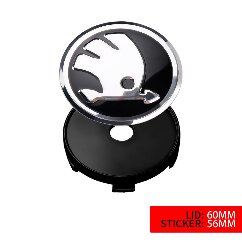 4pcs 56mm Car Emblem Wheel Center Hub Cap Cover Sticker For Skoda Rapid Octavia VRS VII S Kodiaq Karoq Fabia Superb Scala Yeti
