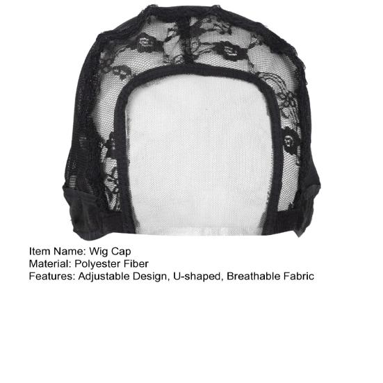 Women Wig Cap Adjustable U-shaped Lace Wig Cap Breathable Reusable Washable Non-Slip Invisible Elastic Mesh Cap