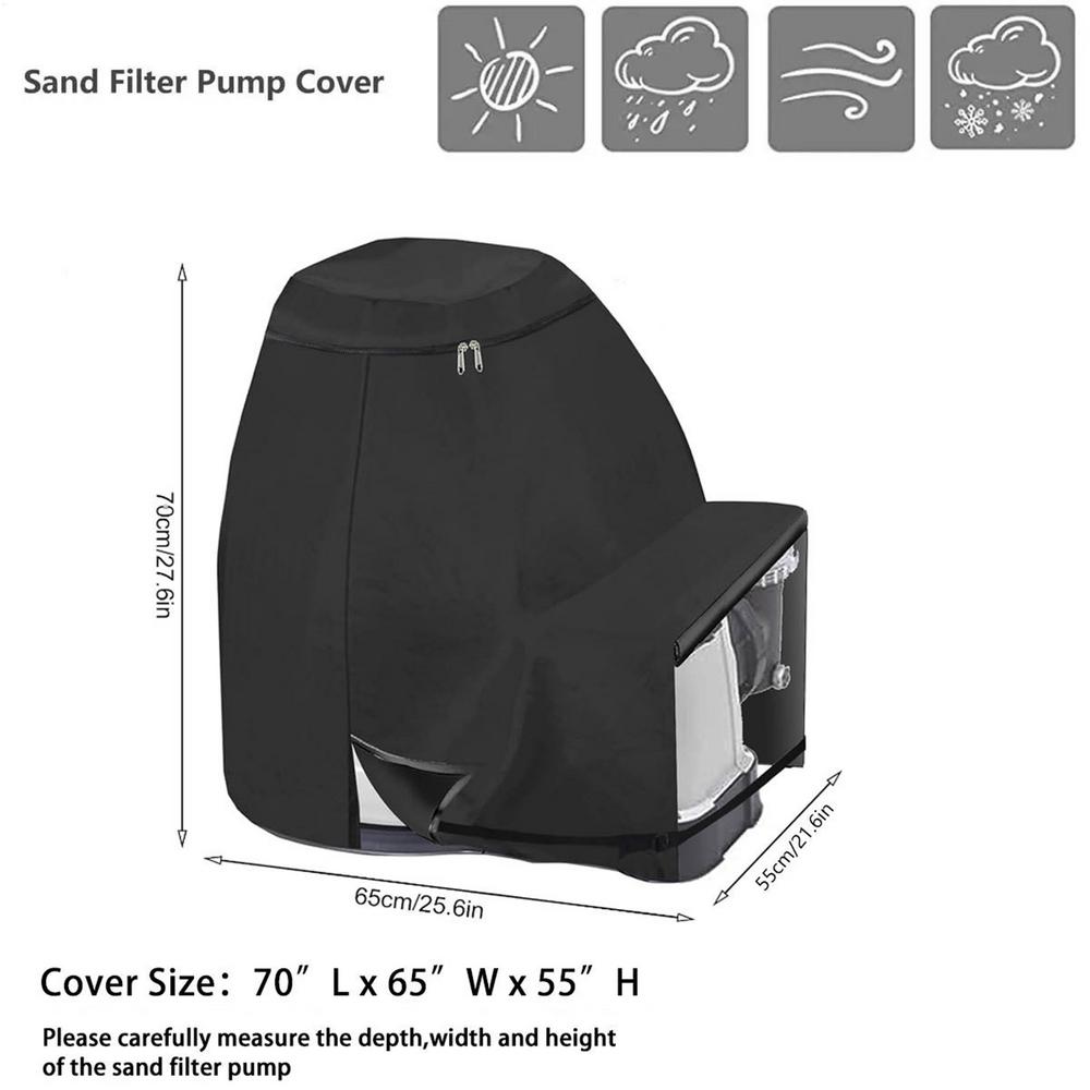 Waterproof Pool Pump Protection Pool Pump Cover Leakproof Sand Filter Protective Cover UV Resistant AboveGround Pool Pump Cover