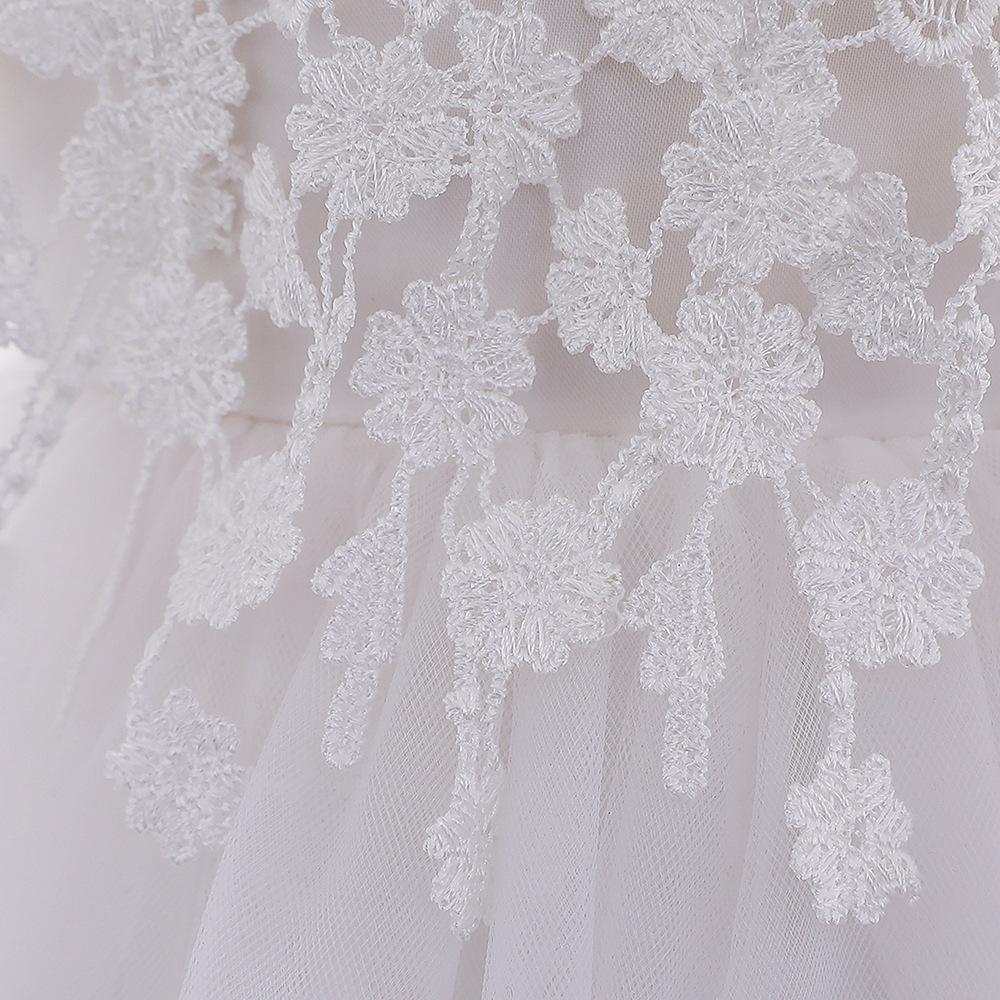 Toddler Christening Embroidery Birthday Baby Girl Ceremony Puff Sleeve Flower Party Princess Wedding Gown Costume