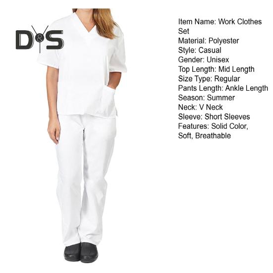 Униформа медсестры, медицинский костюм с V-образным вырезом, униформа медсестры, салон красоты, спа, учреждение по уходу за домашними животными, рабочая одежда, однотонный комплект с короткими рукавами и брюками