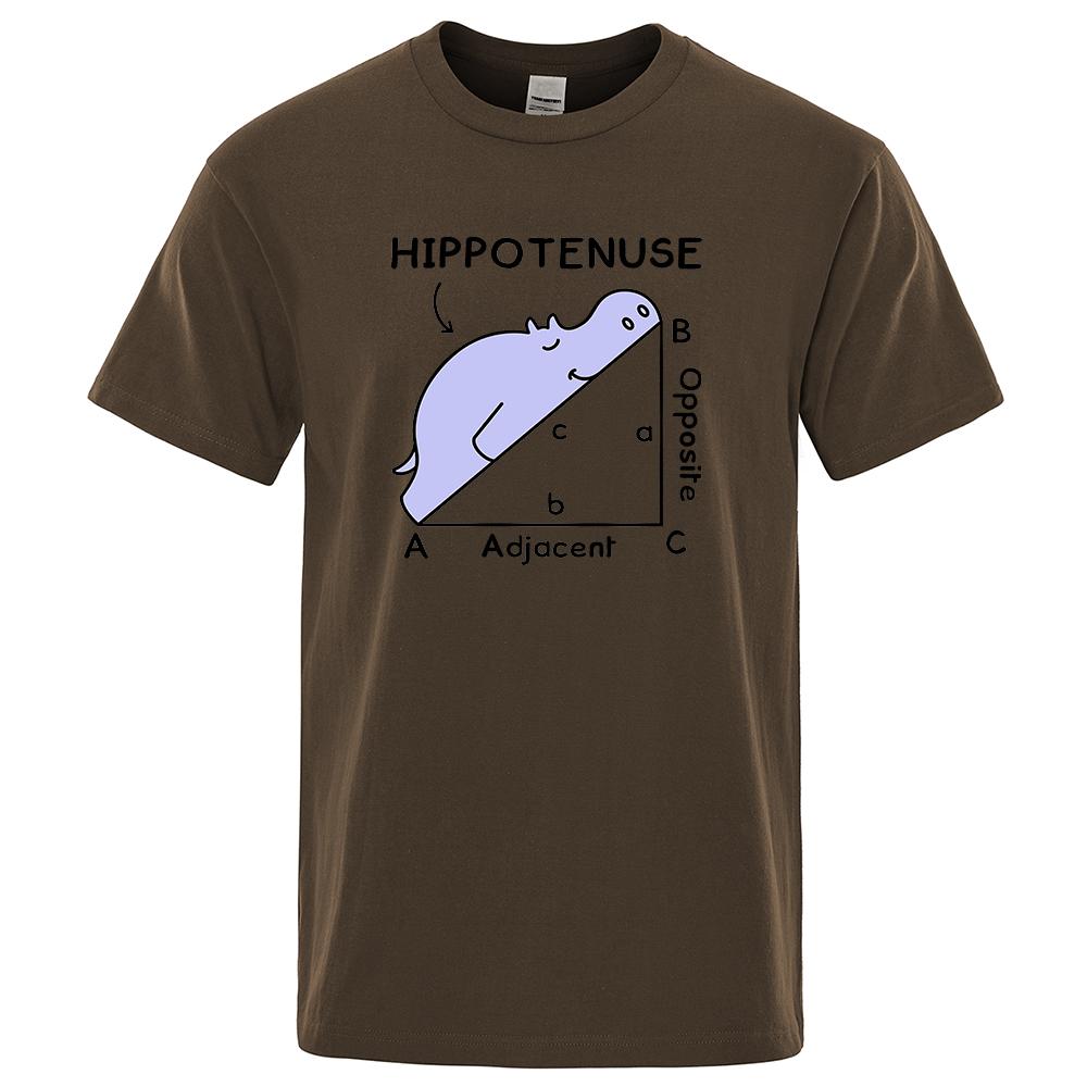 Мужские футболки с забавным принтом Hippotenuse, летние хлопковые милые уличные футболки с тригонометрическими функциями, мужская футболка