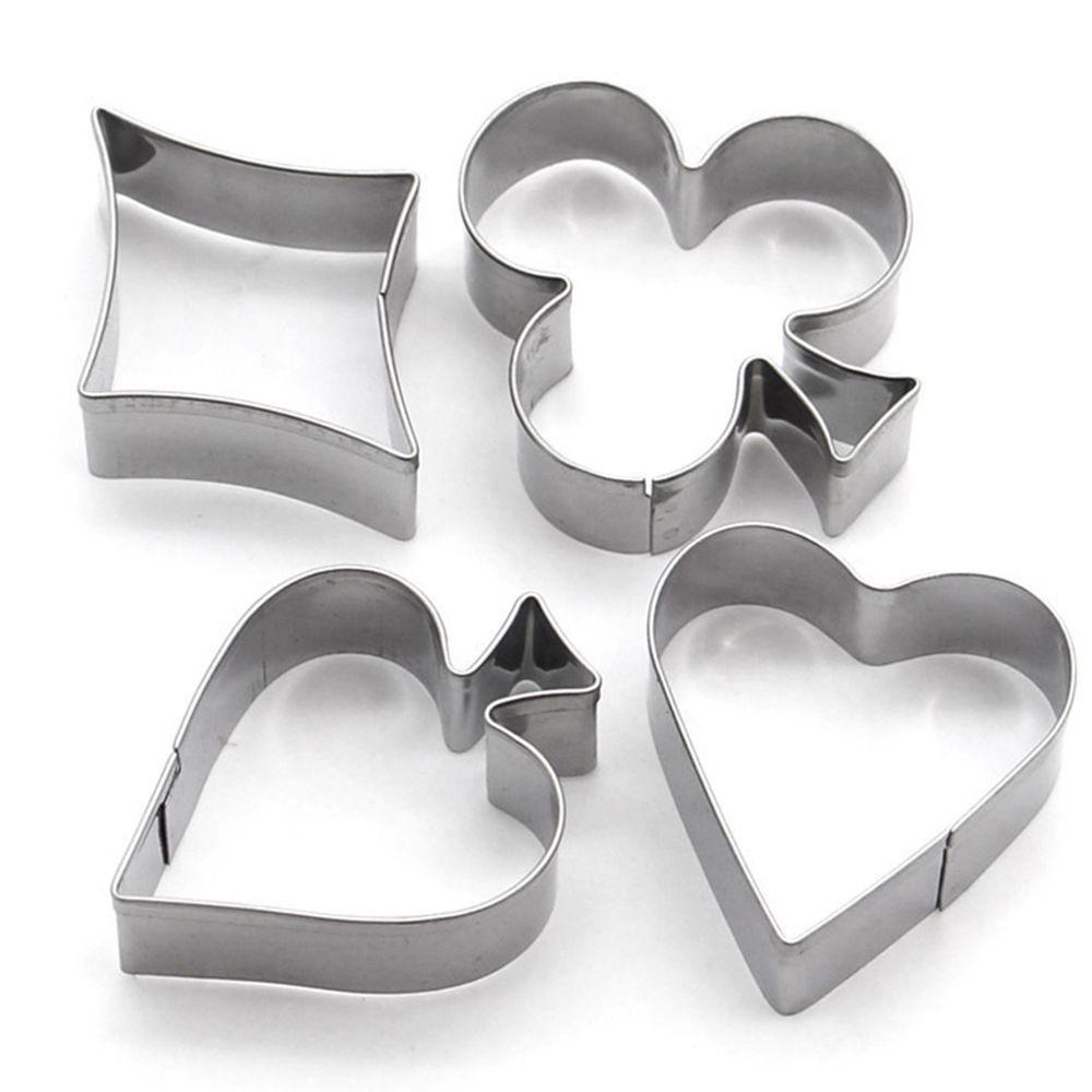 Tools Fondant Cake Heart Poker Biscuit Mould Playing Cards Shape Stainless Steel Cookie Cutter