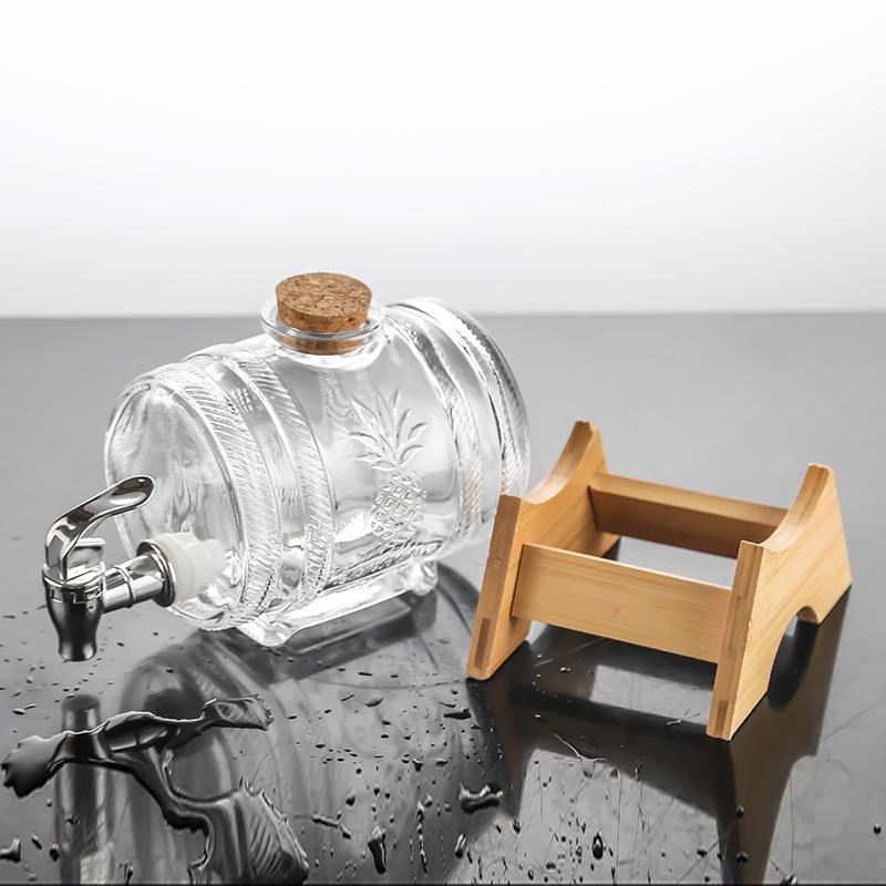 Стеклянная бочка для виски с краном, стеклянная банка для пивного сока, специальная стеклянная бутылка с краном, ведро для сгущенного напитка, 1000 мл