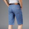 Summer Men's Thin Short Jeans Business Fashion Classic Style Light Blue Elastic Force Denim Shorts Male Brand Clothes