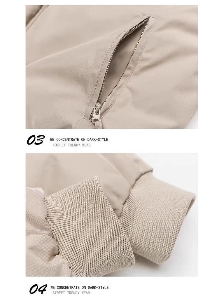 Женская куртка-бомбер в стиле ретро с несколькими карманами - Модный американский бейсбольный стиль для весны и осени