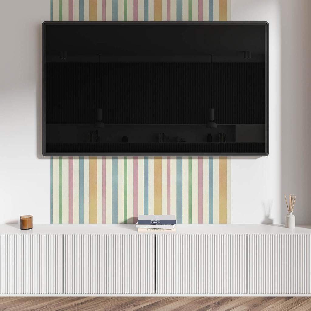 Self-adhesive Vinyl Printed Panel 120x60 cm Multicolored Vertical Stripes