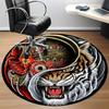 1pc Tiger Mask Chair Carpet for Office, Round Non Slip Durable Large Size Office Carpet, Suitable for Office