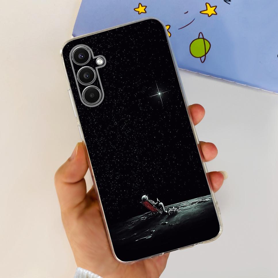 Чехол для Samsung Galaxy A34 5G 6.6" Милый Кот Астронавт Мягкий Силикон ТПУ Чехол для Samsung a34 A34 5G Ударопрочный Чехол для Телефона Funda