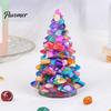 Durable Tree Embellishments Faux Crystal Christmas Figurine Mini Artificial Decorative Holiday Pieces Tabletop Ornament for Winter Home Decor