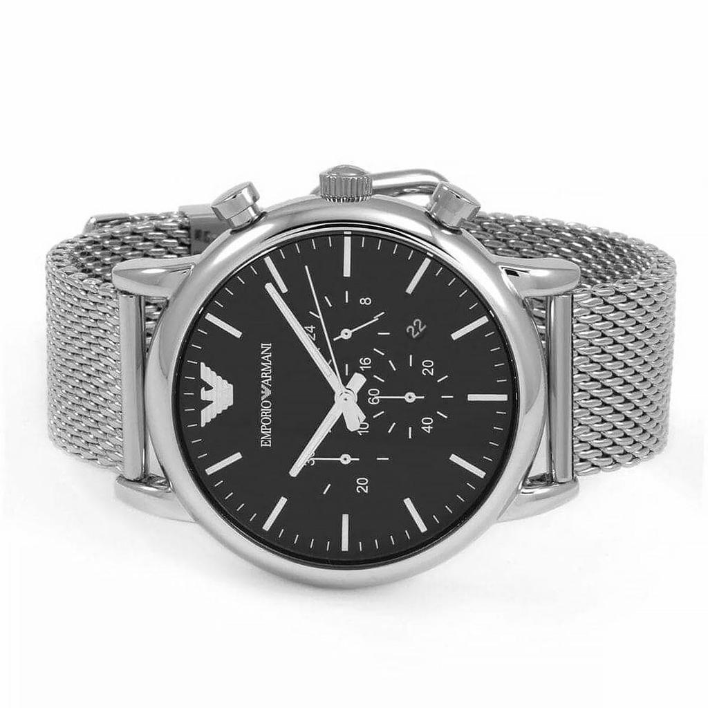 Emporio Armani AR1808 46 Mm Classic Chronograph Black Dial Men's Watch