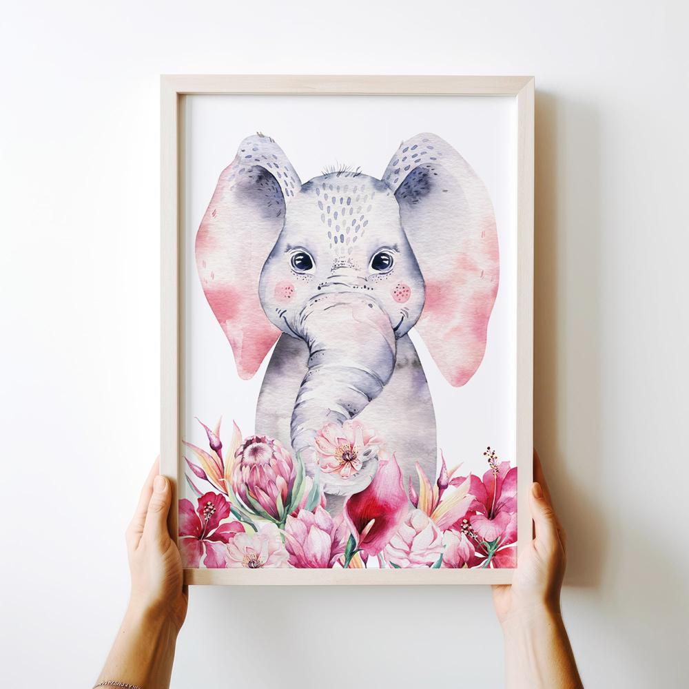 Плакат со слоном для детской комнаты