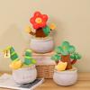 Plush Toy Potted Fortune Tree with Flowers Blooming, Symbolizing Prosperity, Figurine Ornaments, Living Room Office Simulation Gifts