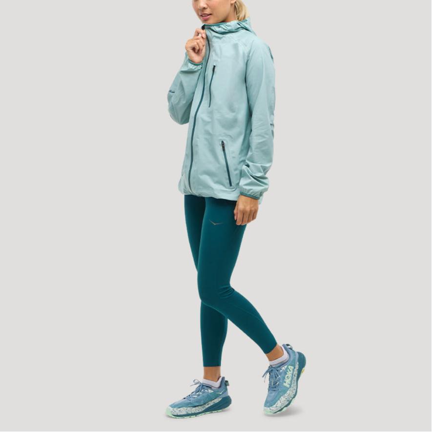 HOKA One One Куртка женская с капюшоном на молнии, с длинным рукавом, синяя 1156100-DZY