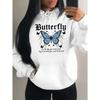 Худи с принтом персонажа в стиле арт «Молниеносная бабочка» для женщин, хип-хоп, с карманом, спортивная одежда из флиса, мягкая одежда