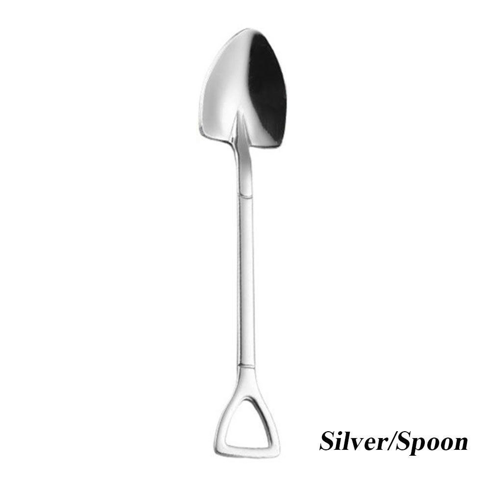 New Long Handle Kitchen Ice Cream Stainless Steel Spoon Fork Shovel Shape