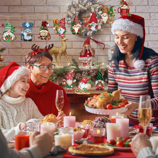 Рождественский карлик, деревянный знак, рождественская елка, безликий гном, подвесные украшения, милый мультяшный деревянный кулон для украшения домашних вечеринок