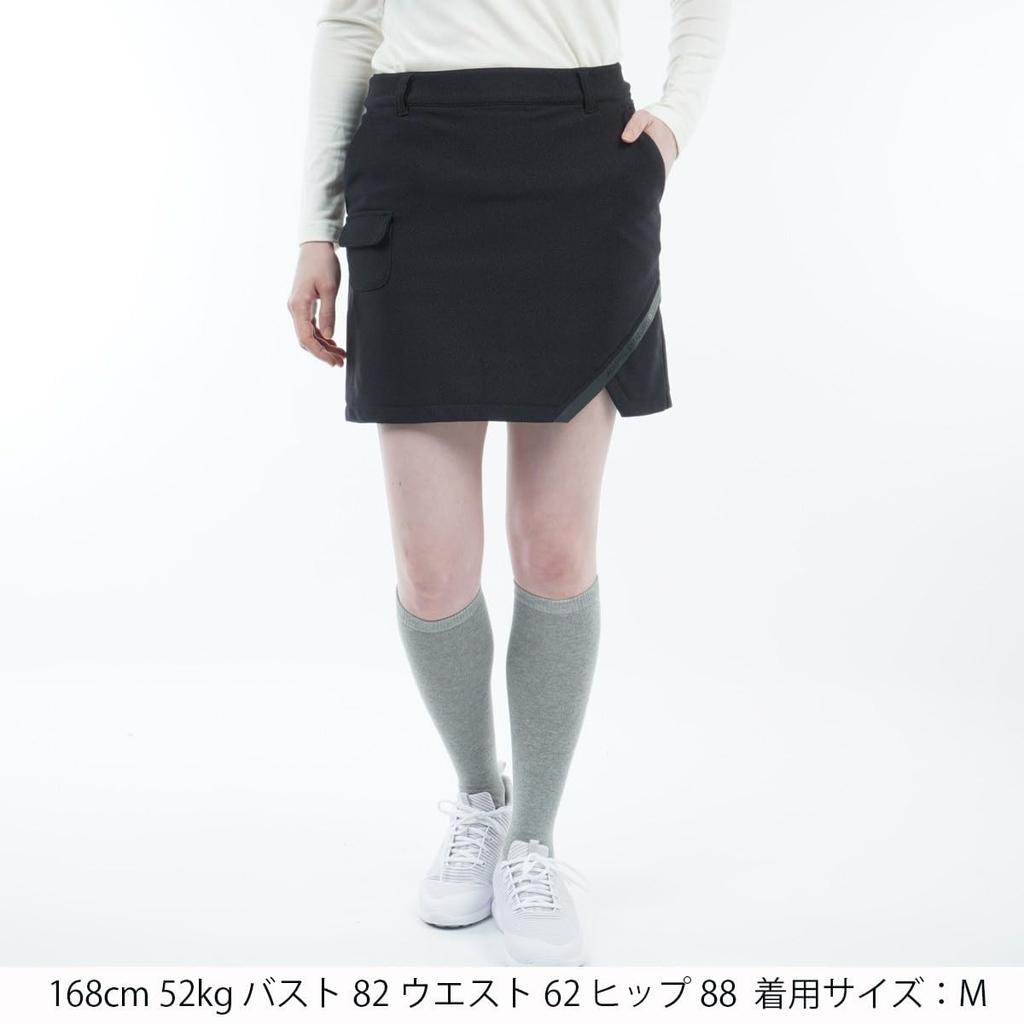 Admiral Golf ADLA293 Warm Stretch Tennis Size L Women's Tweed-Like Skirt, Black,