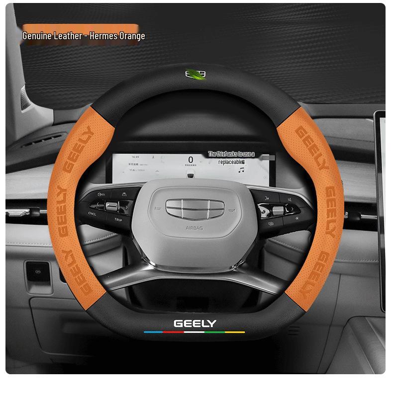 Geely Xingrui L Carbon Fiber Steering Wheel Cover, Sweat-Absorbent, Ultra-Thin, All-Season, Fits Models 21-24