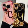 For Huawei Pura 80 Pro+ 80Ultra Pura 90 Pro Max Case Elegant Rose Letters Phone Cover Soft Liquid Silicone High Quality Shell for Pura80 Pura90 Bumper
