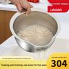 Multilayer Stainless Steel Rice and Vegetable Washing Colander Basket