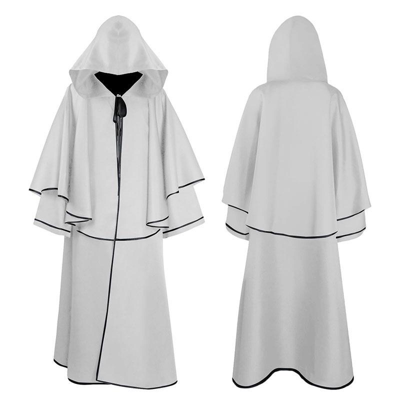 Medieval Wizard Costume Cape: Hooded Cloak for Halloween or Opera