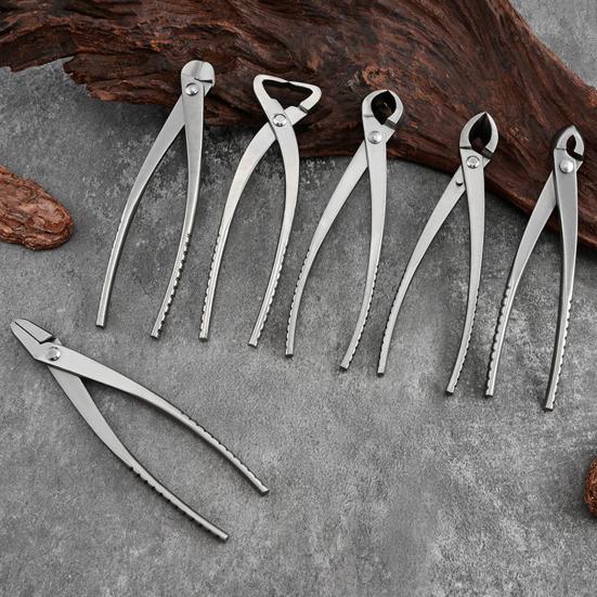 Инструмент для бонсай из нержавеющей стали Вогнутый резак Резак для почек Кусачки для проволоки Плоскогубцы для джина Расщепитель ствола Ножницы для бонсай Сверхпрочный инструмент для обрезки и ухода за садом