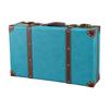 Rectangular Leather Trunk with Metal Large SuitcaseStyle Storage Sturdy Chest