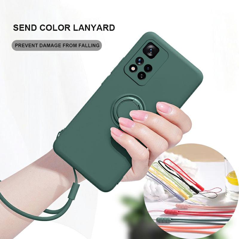 Силиконовый чехол-ремешок для Xiaomi Redmi Note 12 13 11 10 Pro Plus 12S 8 8T 11S 9A 9i 9C 10C 12C противоударный чехол-держатель с кольцом