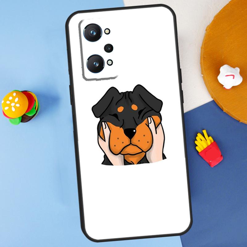 Мультяшный ротвейлер для Realme GT 6 6T 5 GT7 Pro C61 C75 C55 C51 C21Y C25S C67 C53 13 12 10 11 14 Pro Plus Чехол