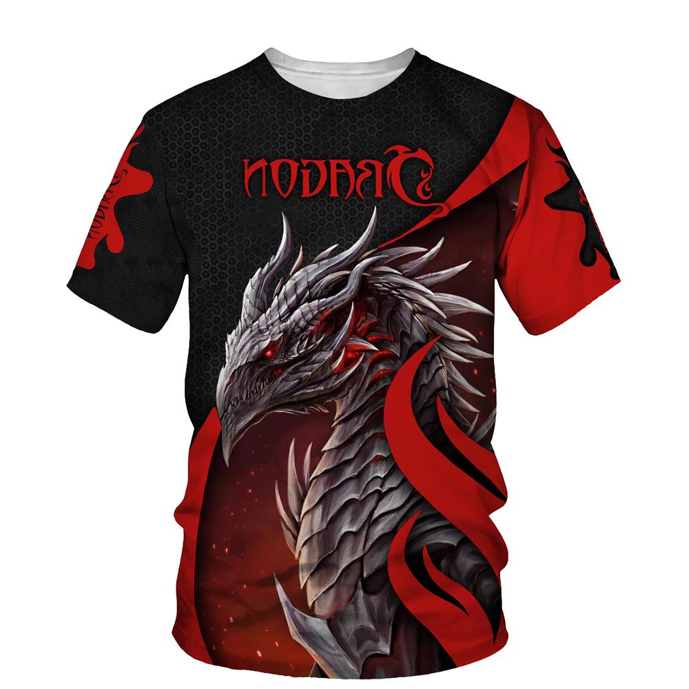 Мужская забавная графическая рубашка Dragon Skull Футболки с 3D-принтом