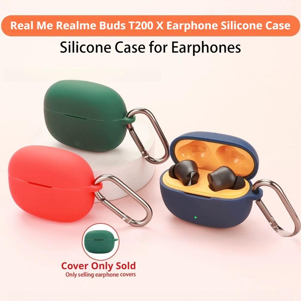Защитный чехол для беспроводных Bluetooth-наушников Realme Buds T200x Силиконовый чехол Кейс для хранения для Realme Buds T200x