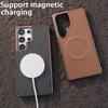 Чехол для телефона из мягкой кожи с покрытием для Samsung Galaxy S24 FE S25 Ultra S23 S22 Plus с поддержкой беспроводной зарядки и магнитным покрытием