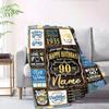 Happy Birthday 90 Years Old Home Custom Blankets Comfortable Soft Lightweight Allseason Multipurpose Blanket For Picnics Sofas Offices Beds Living