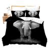 3D Elephant Duvet Cover Set Queen Size African Safari Animal Comforter Set Wildlife Bedding Set Retro Wall Decor Bedspread Cover