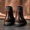 Chelsea Boots Men's High-Top Leather Shoes Locomotive Boots Men's Boots Winter Velvet Cotton Shoes Leather Boots Mid-Top Martin Boots Men