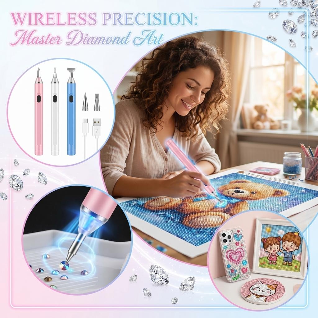 Adjustable Suction Electric Diamond Painting Pen Wireless Vacuum Pump Tool with Multiple Power Settings for Precision Crafting and Art Projects