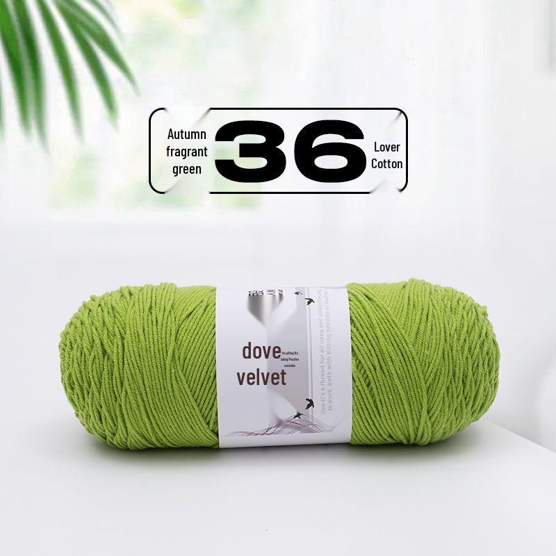 Dove Velvet 4-Strand Milk Cotton Yarn for Crochet Blankets