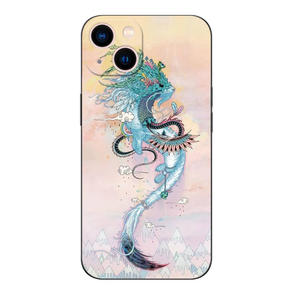 ЧЕРНЫЙ ТПУ ЧЕХОЛ ДЛЯ VIVO Y20 Y11S Y20I Y20S Y20A Y20G Y20T Y20SG Y21T Y21A Y21E Y21S Y21 2021 Иллюстрация из «Шань хай цзин»