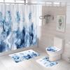 Занавеска для душа в ванной из четырех частей, цифровая печать, мраморная, водонепроницаемая, занавеска-перегородка для туалета, коврик для ванной