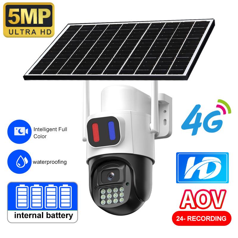 AOV 5MP Ultra HD Solar Outdoor Wireless 4G WiFi Camera for Home Monitoring